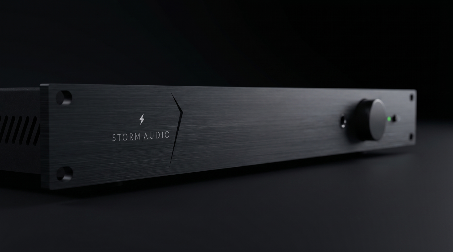 Front panel of the NEO by StormAudio, the new 9.1.6 immersive monitor controller for professional mixing studios.